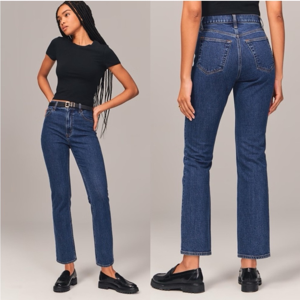 Abercrombie & Fitch Curve Love Ultra High Rise Ankle Straight Jean Size 8S NWT